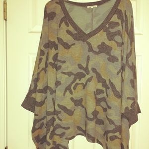 Camo Poncho style sweater